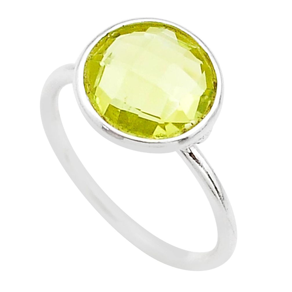 4.47cts solitaire natural lemon topaz 925 sterling silver ring size 7 t70611