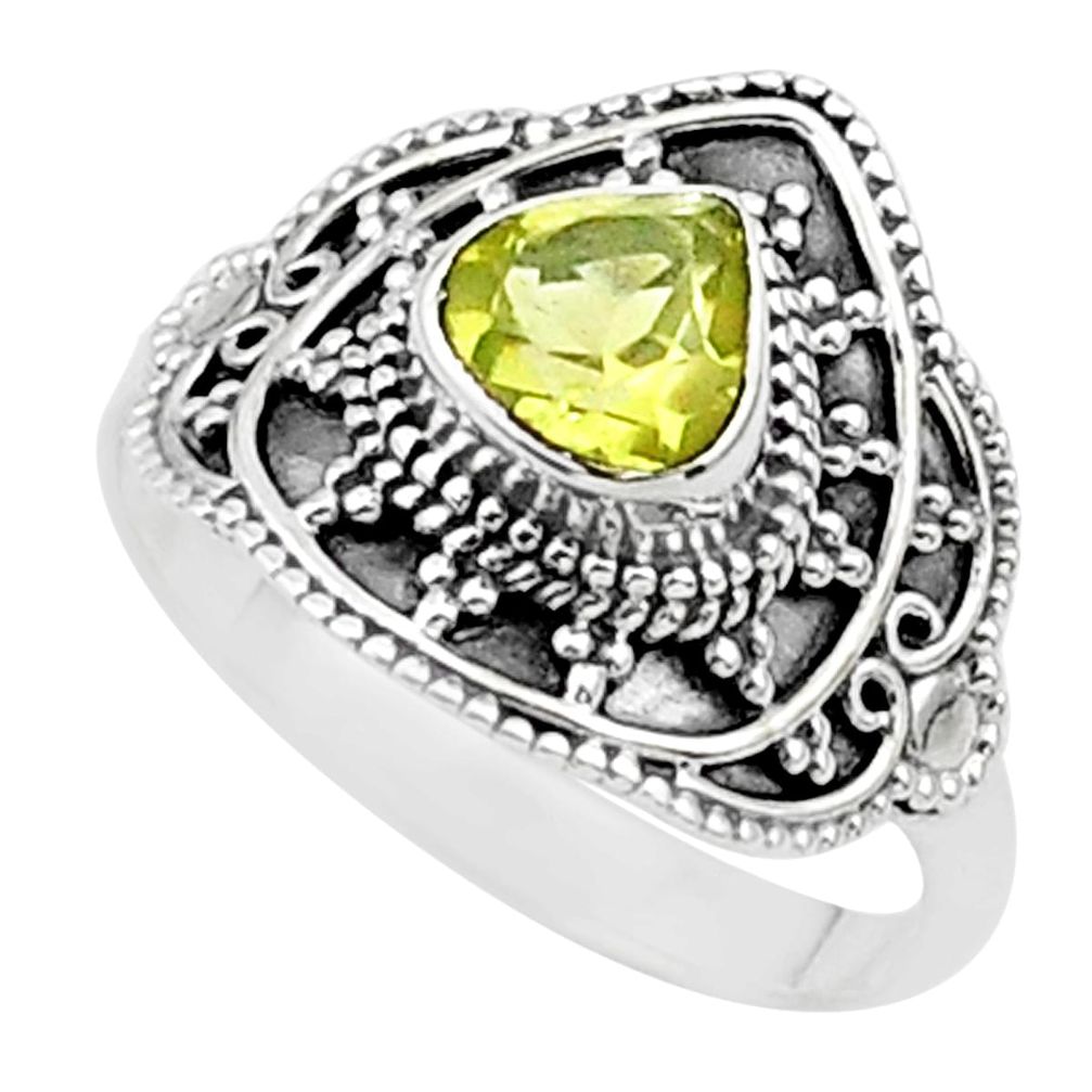 1.14cts solitaire natural lemon topaz 925 sterling silver ring size 8 t27165