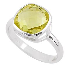 5.22cts solitaire natural lemon topaz 925 sterling silver ring size 8 t85012