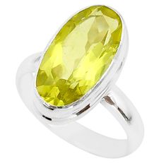 7.62cts solitaire natural lemon topaz 925 sterling silver ring size 9 t61568