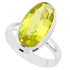 7.84cts solitaire natural lemon topaz 925 sterling silver ring size 9 t61569