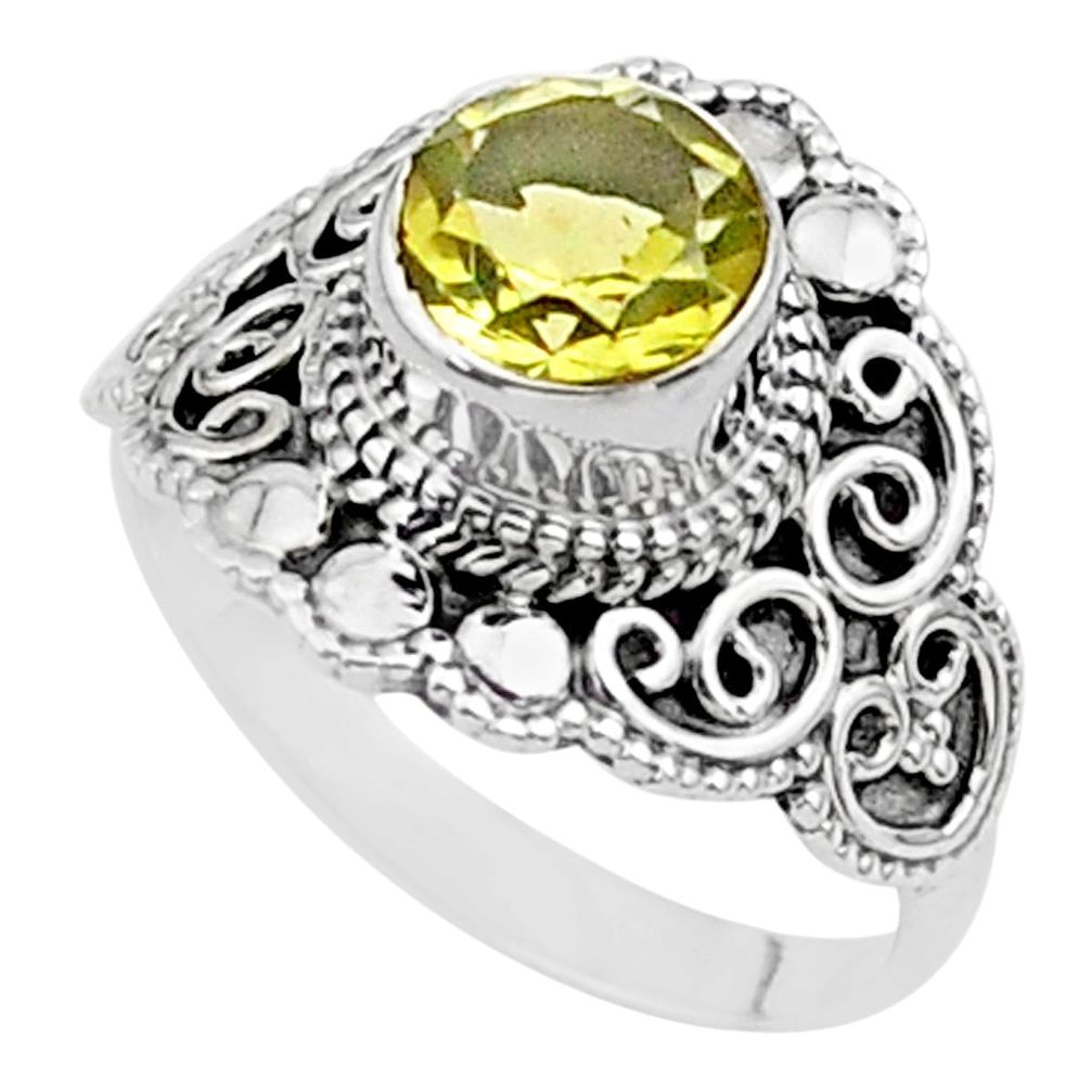 2.67cts solitaire natural lemon topaz 925 sterling silver ring size 7.5 t27168