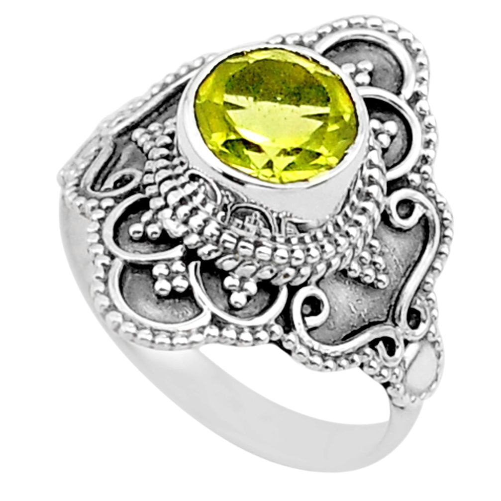 2.25cts solitaire natural lemon topaz 925 sterling silver ring size 9.5 t30770