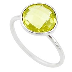 4.53cts solitaire natural lemon topaz 925 sterling silver ring size 7.5 t70610