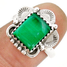 4.01cts solitaire natural malachite (pilot's stone) silver ring size 7 u90612