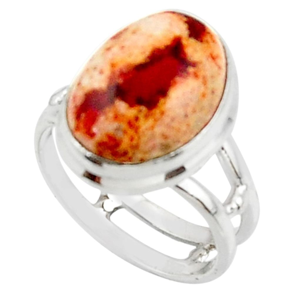 6.04cts solitaire natural mexican fire opal 925 silver ring size 6.5 r50781