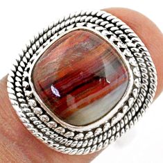 7.07cts solitaire natural mexican laguna lace agate silver ring size 7 t81581