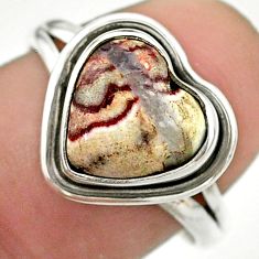 5.06cts solitaire natural mexican laguna lace agate silver ring size 8 t41670