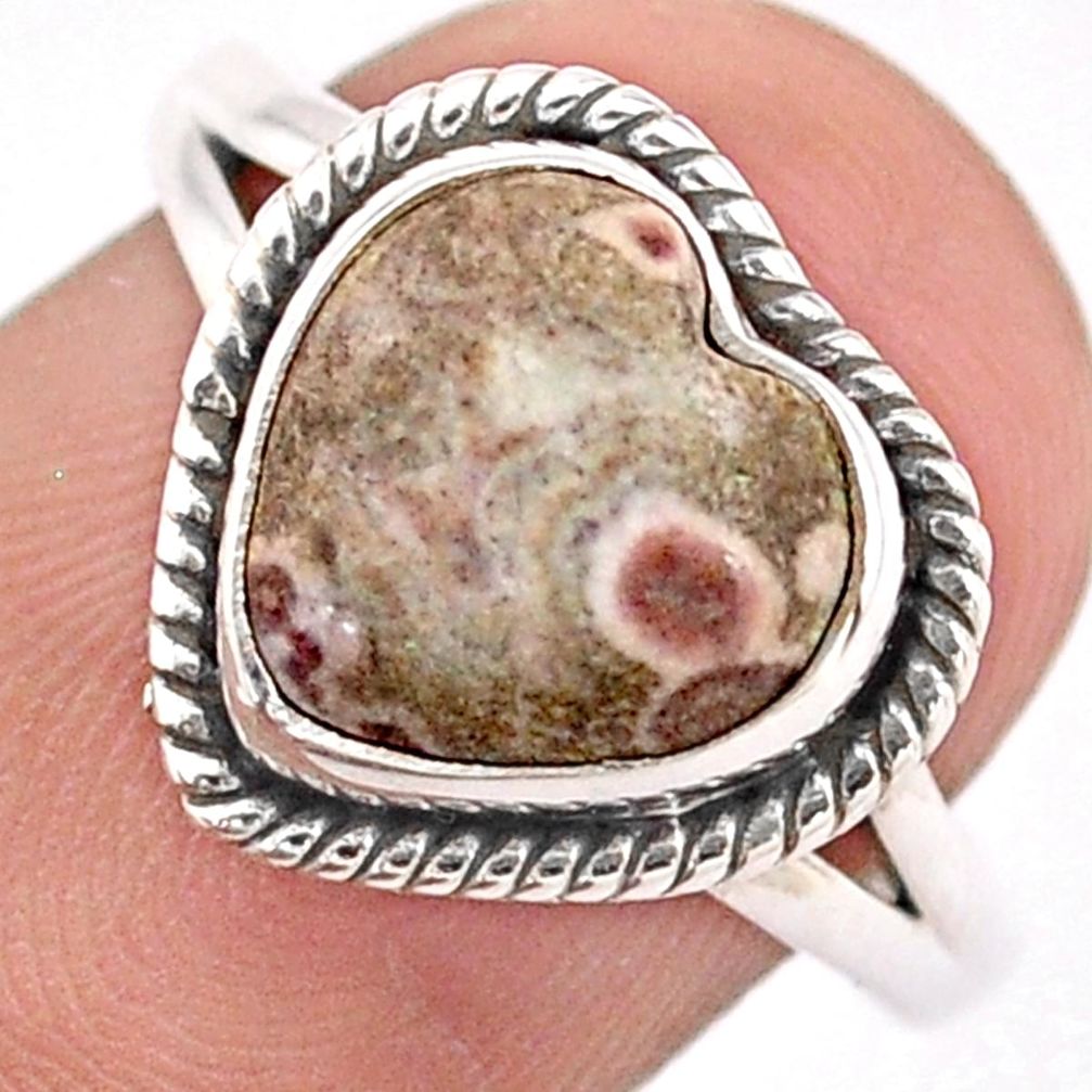 4.71cts solitaire natural mexican laguna lace agate silver ring size 8 t87294