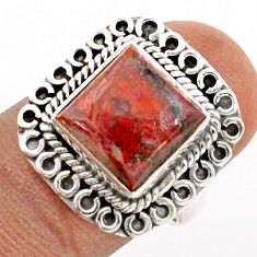 5.60cts solitaire natural mexican laguna lace agate silver ring size 7.5 t81591
