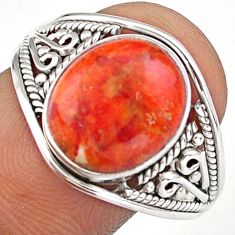 Clearance Sale- 4.52cts solitaire natural orange mojave turquoise 925 silver ring size 10 u7784