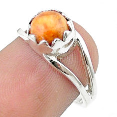 Clearance Sale- 2.61cts solitaire natural orange mojave turquoise 925 silver ring size 6 u33931