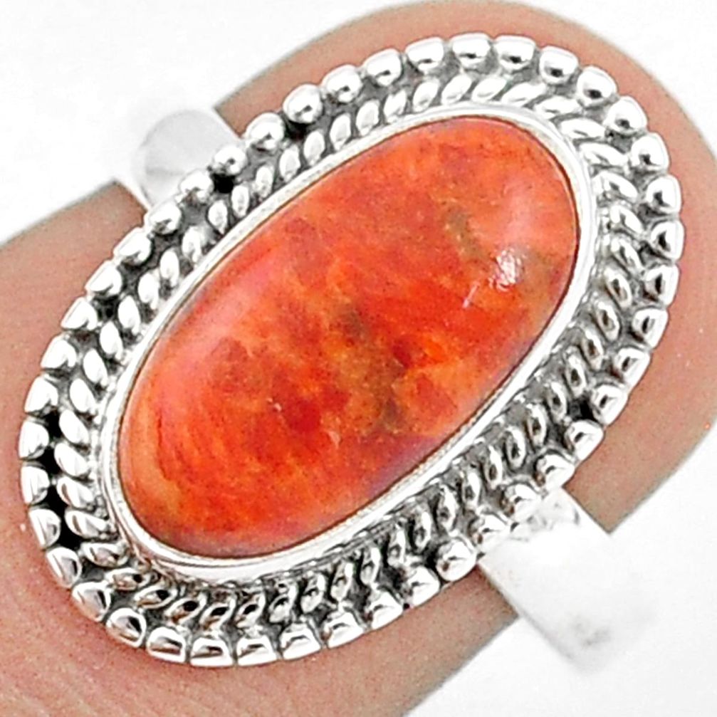 e natural orange mojave turquoise 925 silver ring size 7 u27768