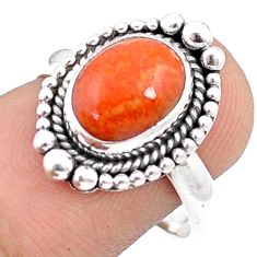 Clearance Sale- 4.34cts solitaire natural orange mojave turquoise 925 silver ring size 7 u32377