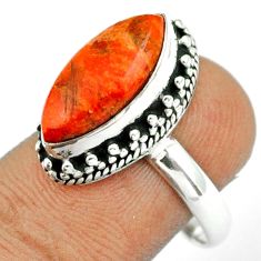 Clearance Sale- 8.14cts solitaire natural orange mojave turquoise 925 silver ring size 7 u7245