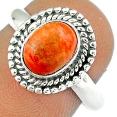 Clearance Sale- 1.96cts solitaire natural orange mojave turquoise 925 silver ring size 7 u7612