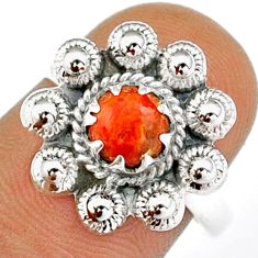 Clearance Sale- 1.04cts solitaire natural orange mojave turquoise 925 silver ring size 7 u7730