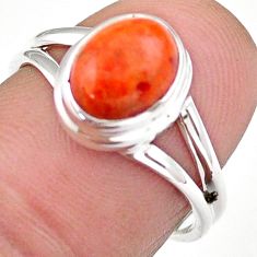 Clearance Sale- 3.32cts solitaire natural orange mojave turquoise 925 silver ring size 7 u8763