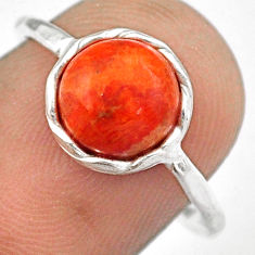 Clearance Sale- 2.52cts solitaire natural orange mojave turquoise 925 silver ring size 7 u9135