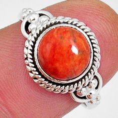 3.52cts solitaire natural orange mojave turquoise 925 silver ring size 7 y4524