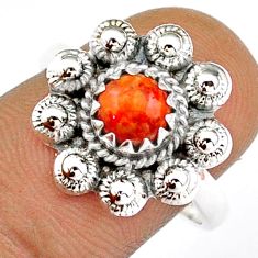 Clearance Sale- 1.08cts solitaire natural orange mojave turquoise 925 silver ring size 8 u7726