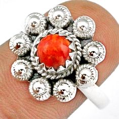 Clearance Sale- 1.10cts solitaire natural orange mojave turquoise 925 silver ring size 8 u7729