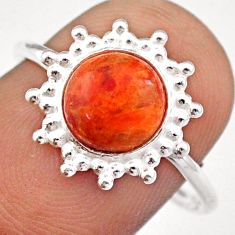 Clearance Sale- 2.94cts solitaire natural orange mojave turquoise 925 silver ring size 8 u9041