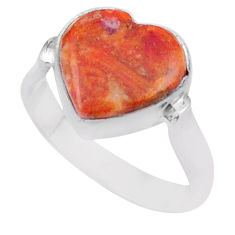 Clearance Sale- 5.07cts solitaire natural orange mojave turquoise 925 silver ring size 8 u9306