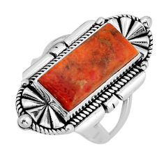 8.41cts solitaire natural orange mojave turquoise 925 silver ring size 8 y80820