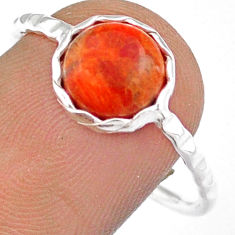 Clearance Sale- 2.92cts solitaire natural orange mojave turquoise 925 silver ring size 9 u9005