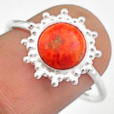 Clearance Sale- 3.18cts solitaire natural orange mojave turquoise 925 silver ring size 9 u9084
