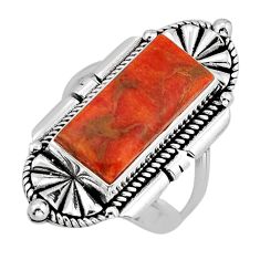 8.28cts solitaire natural orange mojave turquoise 925 silver ring size 9 y80801