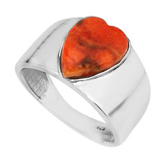 4.69cts solitaire natural orange mojave turquoise 925 silver ring size 9 y80966