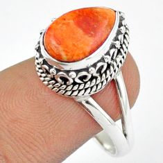 Clearance Sale- 4.22cts solitaire natural orange mojave turquoise 925 silver ring size 8.5 u7348