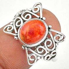 Clearance Sale- 3.94cts solitaire natural orange mojave turquoise 925 silver ring size 9.5 u7762