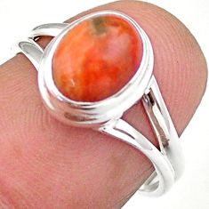Clearance Sale- 3.10cts solitaire natural orange mojave turquoise 925 silver ring size 6.5 u8762