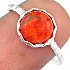 Clearance Sale- 2.47cts solitaire natural orange mojave turquoise 925 silver ring size 6.5 u9042