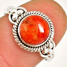 3.27cts solitaire natural orange mojave turquoise 925 silver ring size 7.5 y4619