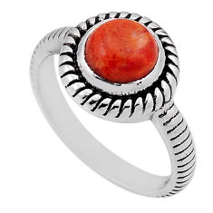 2.34cts solitaire natural orange mojave turquoise silver ring size 6.5 n34698