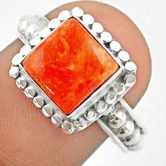 Clearance Sale- 3.07cts solitaire natural orange mojave turquoise silver ring size 8.5 u20903