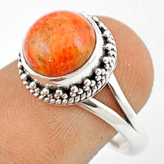 Clearance Sale- 4.25cts solitaire natural orange mojave turquoise silver ring size 7.5 u29029