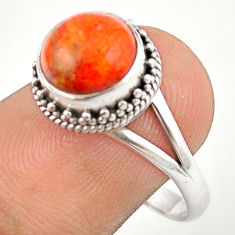 Clearance Sale- 4.22cts solitaire natural orange mojave turquoise silver ring size 8.5 u29042