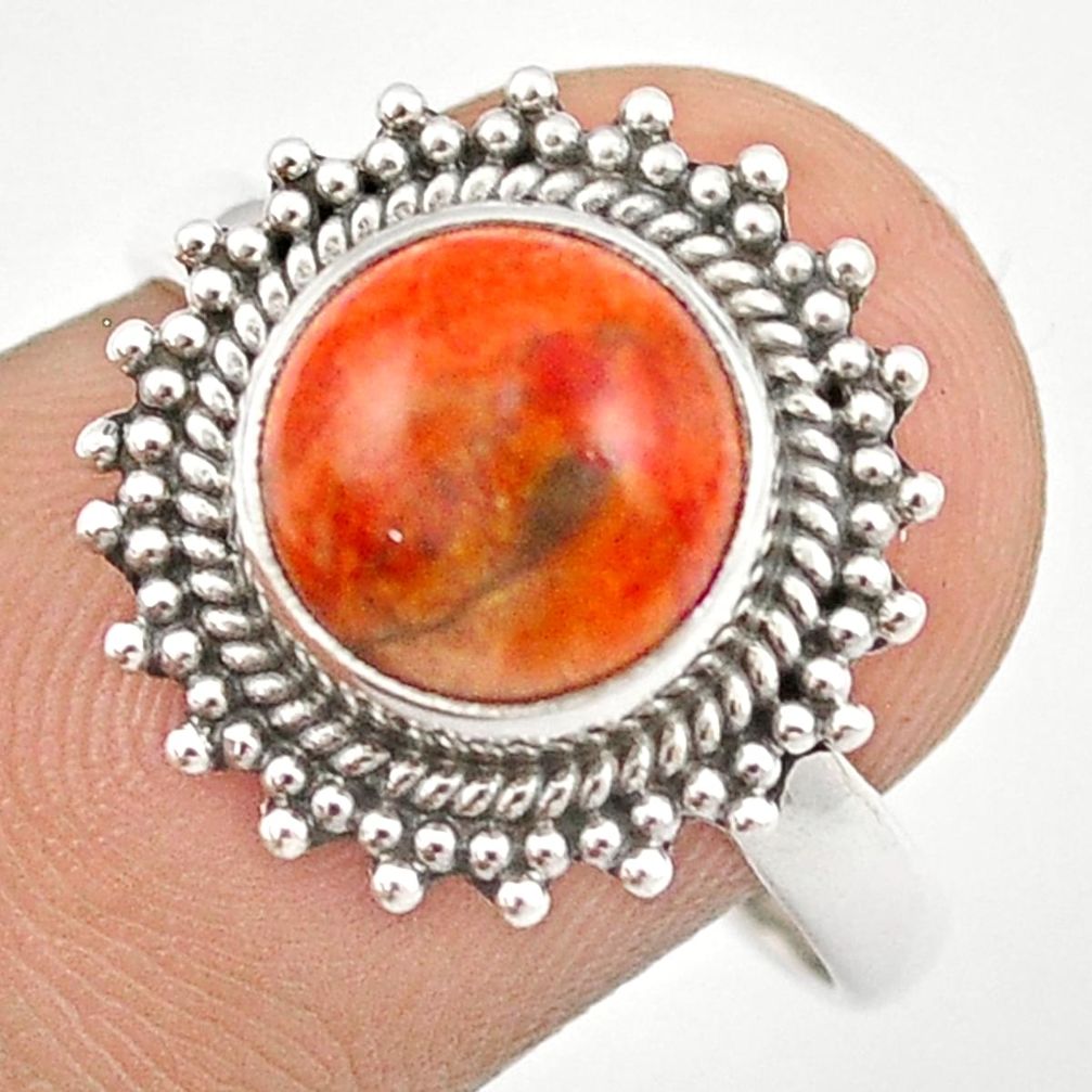 e natural orange mojave turquoise silver ring size 8.5 u29043