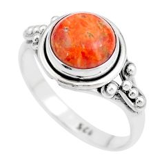 Clearance Sale- 4.86cts solitaire natural orange mojave turquoise silver ring size 8.5 u31192