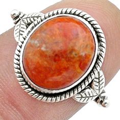 4.84cts solitaire natural orange mojave turquoise silver ring size 8.5 u55621