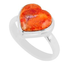 6.54cts solitaire natural orange mojave turquoise silver ring size 8.5 y46568