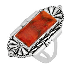 8.00cts solitaire natural orange mojave turquoise silver ring size 8.5 y80813