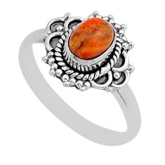 1.39cts solitaire natural orange mojave turquoise silver ring size 8.5 y81929