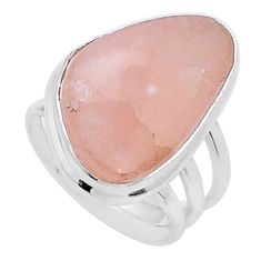 15.11cts solitaire natural orange morganite fancy silver ring size 6.5 u78560