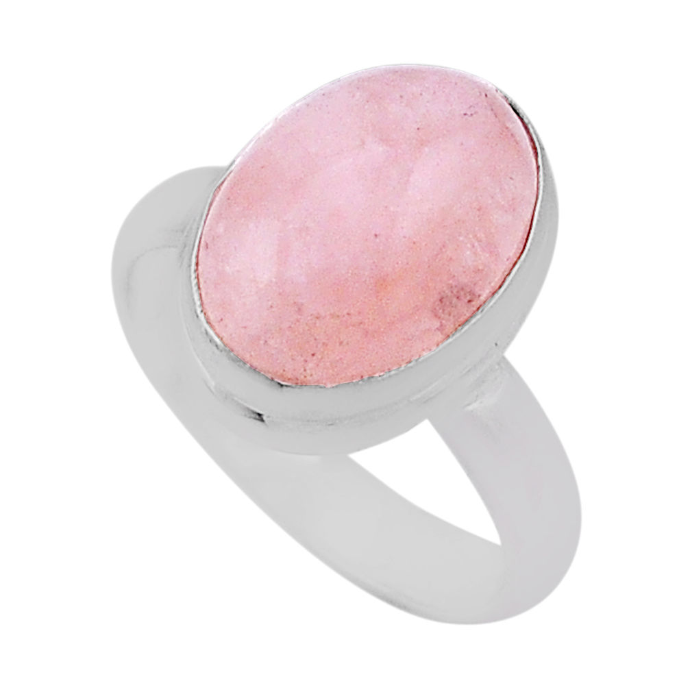 6.31cts solitaire natural orange morganite oval 925 silver ring size 7 n39955